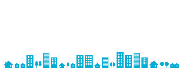 シンプルな街並み・ビルのシルエット　ベクター