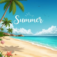 Realistic background for summer season