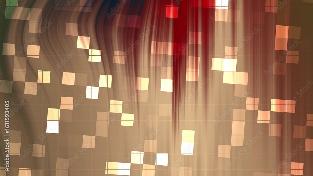 Poster prismatic midnight garden abstract pixelated grid background with flowing streaks of color creates a
