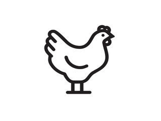 Delicious Minimalist Chicken Icon Elegant Culinary Vector Illustration