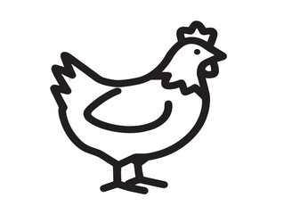 Tasty Chicken Icon Minimalist Elegant Poultry Vector Outline Drawing