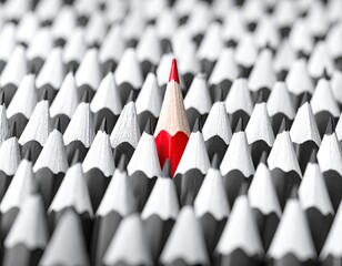 The Red Pencil's Ascent: A Clear Standout, Symbolizing Uniqueness and the Bold Spirit of Individuality.