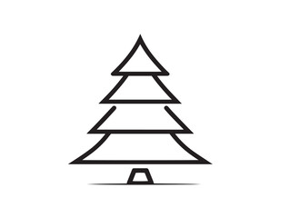 Fototapeta premium Stylish Minimalist Christmas Tree Icon Modern Festive Vector Illustration