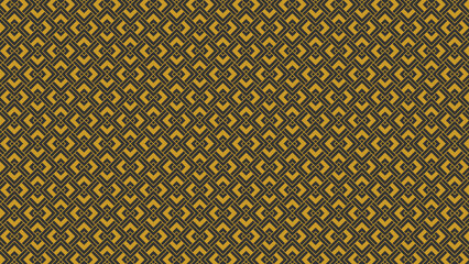 Geometric pattern of interlocking shapes in gold and dark gray creating an abstract design