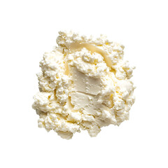 Close-up of creamy, textured dairy product with a smooth center