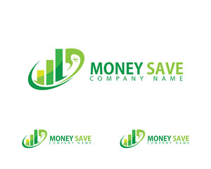 Financial logo creative growth money bank design concept business