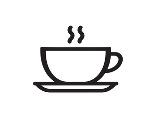Elegant coffee cup with steam flat vector design