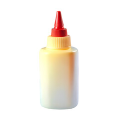 Creamy Yellow Bottle with Red Cap Food Product Packaging