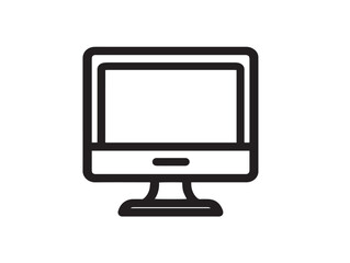 Sleek minimal computer device line art icon