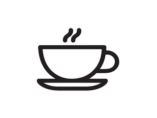 Minimalist stylish 2D coffee cup icon vector