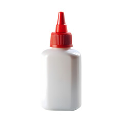 White Plastic Bottle with Red Cap Perfect for Crafts Adhesives and More