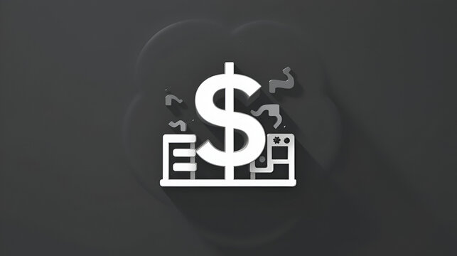 stagflation flat black icon for digital and print projects.
