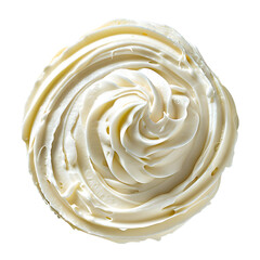 Swirled Whipped Cream on White Background
