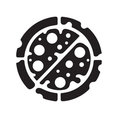 minimalist pizza food logo with white background