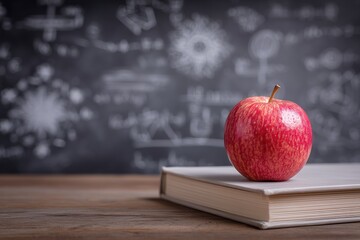 Apple on a Book in a Classroom