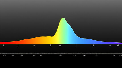 Electromagnetic spectrum and separately highlighted the visible spectrum. Diagram of electromagnetic radiation, organized by wavelength in meters, and the colors of the visible light in nanometers.