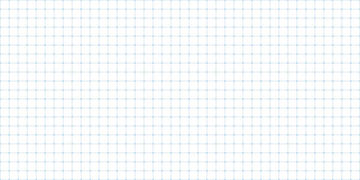 Seamless square blue grid paper with dot and line background, blank grid sheet