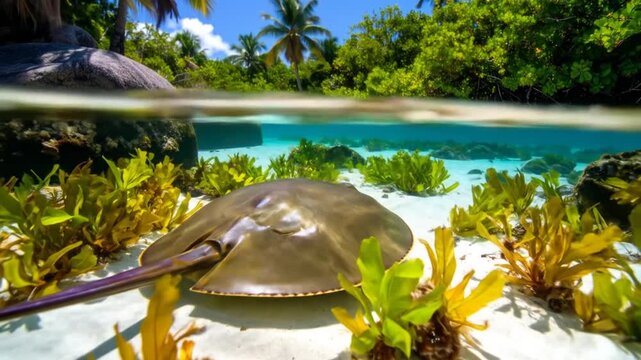 Majestic Stingray in Tropical Shallow Water