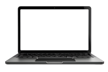 Laptop computer with blank screen isolated on transparent background Remove png, Clipping Path, pen tool