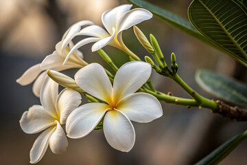 Fototapeta premium white frangipani flower
