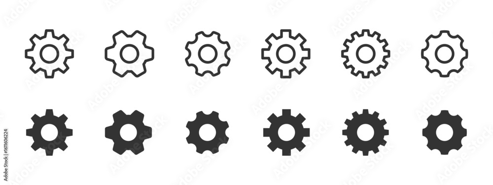 Poster gear icon. set of cogwheel and settings symbols vector illustration. represents configuration, prefe