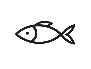 Fresh aquatic fish icon with simple line design