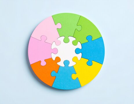 colorful puzzle pieces - Powered by Adobe