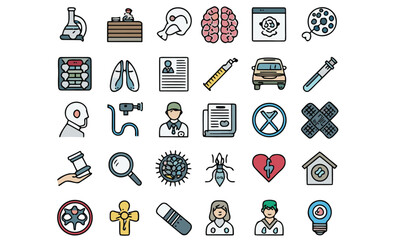 Cancer Awareness Ribbon Icons & Cancer Care Symbol Vector Set