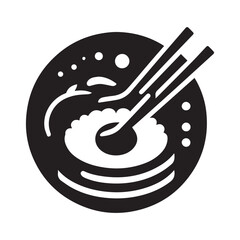 minimalist sushi food logo with white background