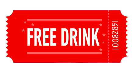 "Free Drink" ticket for promotions and events in cafes, bars, and restaurants to engage customers