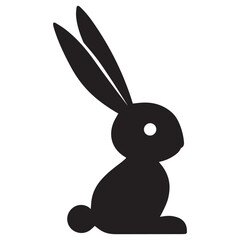 Silhouette Style Vector Minimal Rabbit Logo Design &ndash; Custom Minimalist Bunny Logo for Pet Brands, Kids&rsquo; Products, Eco-Friendly Packaging, Organic Shops, Fashion, and Creative Branding