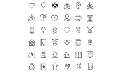 Cancer Awareness Ribbon Icons & Cancer Care Symbol Vector Set