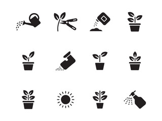 Minimal Indoor Plant Icon Set – Vol.1 | Silhouette Vector