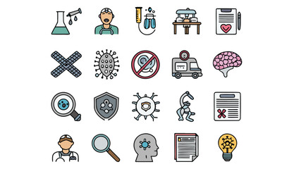 Cancer Awareness Ribbon Icons & Cancer Care Symbol Vector Set