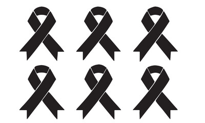 Cancer Awareness Ribbon Icons & Cancer Care Symbol Vector Set
