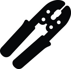 cable lug crimper on a clean white surface silhouette engineering tool vector