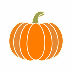 Flat Pumpkin Vector Icon for Autumn and Halloween Design