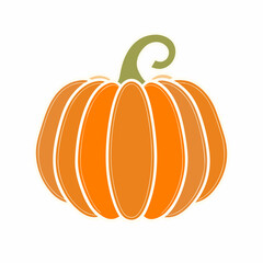 Flat Pumpkin Vector Icon for Autumn and Halloween Design