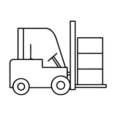 Compact Forklift Vector Illustration with Front Lifting Forks for Industrial Applications