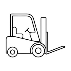 Compact Forklift Illustration with Front Lifting Forks Suitable for Industrial or Construction Designs