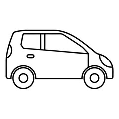 Compact Hatchback Car Side Profile Vector Illustration for Automotive Design