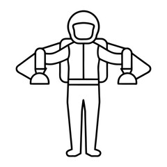 Human Figure with Jetpack Vector Illustration for Graphic Design and Concepts