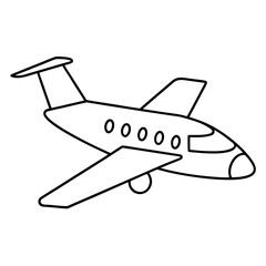 Small Private Jet with Minimal Windows Airplane Illustration