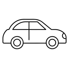 Minimalist Side View Illustration of a Classic Sedan Car