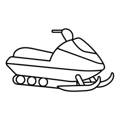 Narrow Body Snowmobile with Ski Like Front Base Vector Illustration