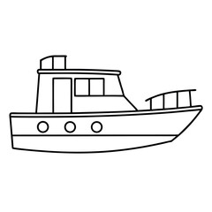 Vector Design of a Yacht with Long Deck and Small Upper Cabin