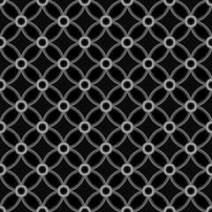 Naklejka premium Black and Grey Chain Pattern Seamless Repeat