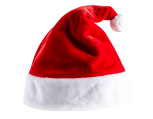 Transparent Plastic Santa Hat Outline, Modern Minimalist Style, Isolated on Transparent Background