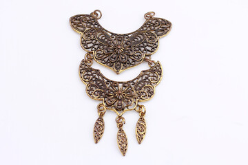 Kebaya brooch isolated on white background
