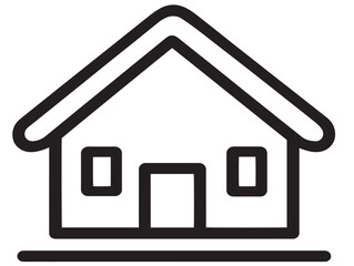 Stylish Contemporary House Icon with Smooth Minimal Line Details 